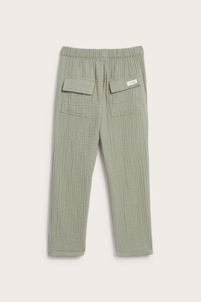 Kids green muslin trousers