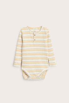 Baby yellow striped long sleeve bodysuit