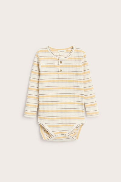 Baby yellow striped long sleeve bodysuit