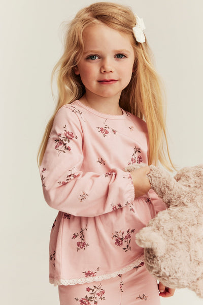 Baby & kids pink floral peplum top