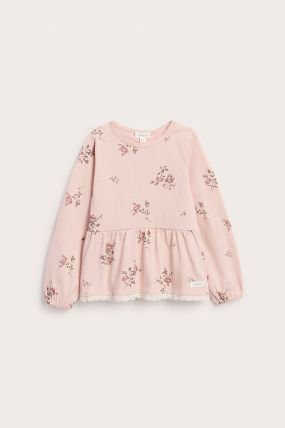 Baby & kids pink floral peplum top
