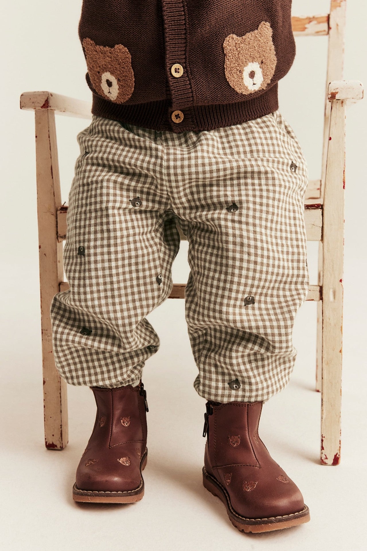 Baby brown checked trousers