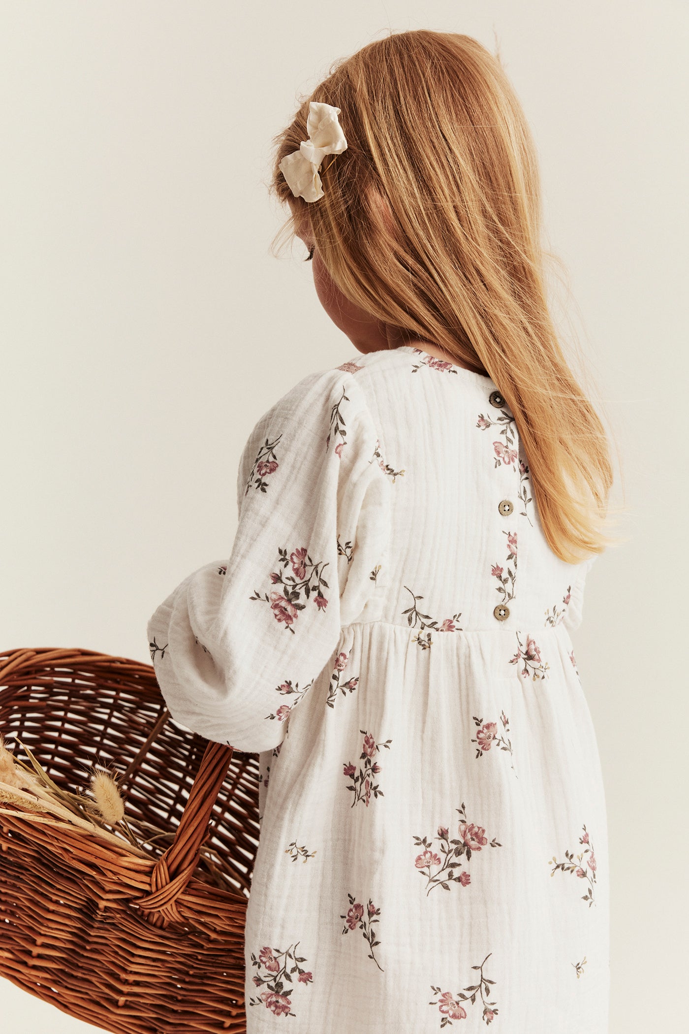 Kids floral muslin dress