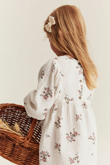 Kids floral muslin dress