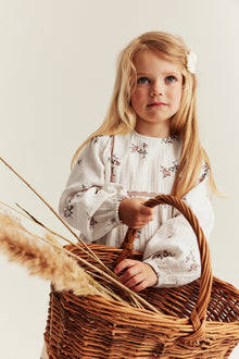 Kids floral muslin dress