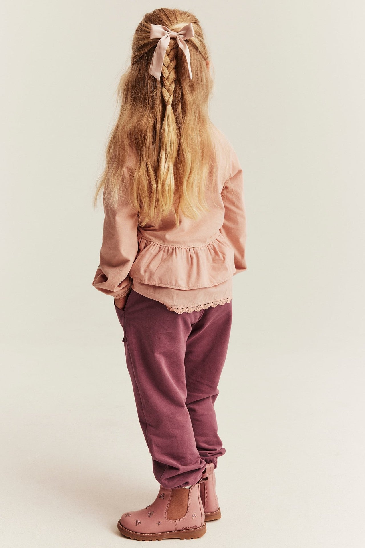 Kids jogging bottoms with lace details