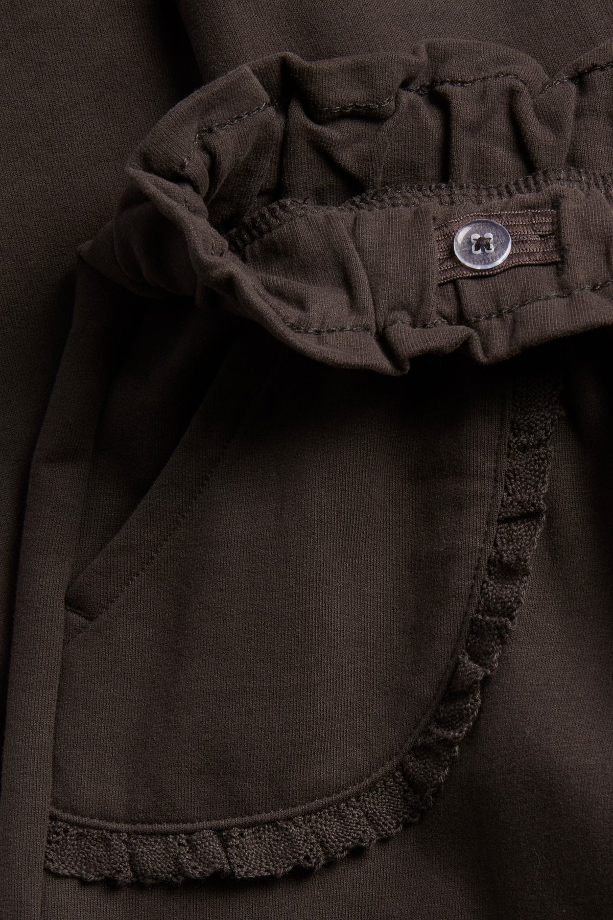 Kids brown joggers with lace details