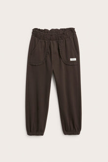 Kids brown joggers with lace details