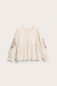 Kids blouse with floral embroidery
