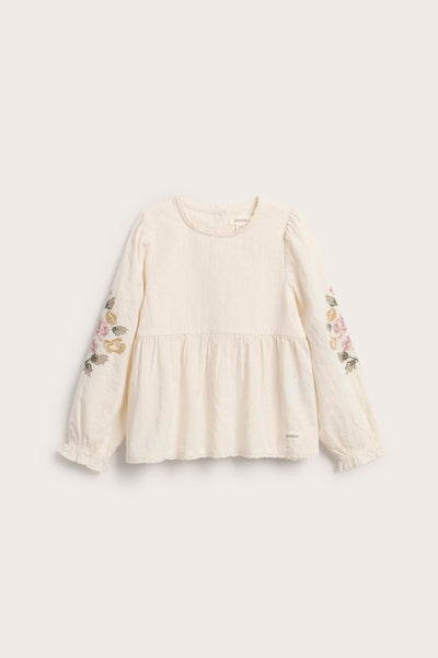 Kids blouse with floral embroidery