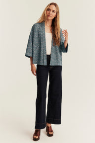 Women’s short floral kimono