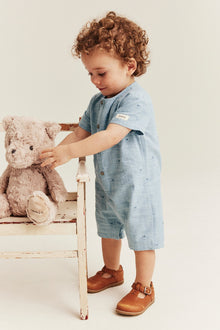 Baby blue whale theme romper