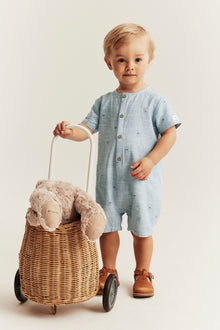 Baby blue whale theme romper