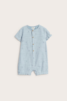 Baby blue whale theme romper