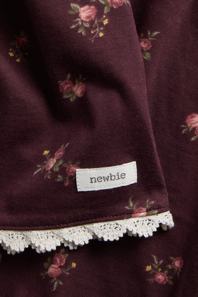 Kids burgundy floral jersey dress