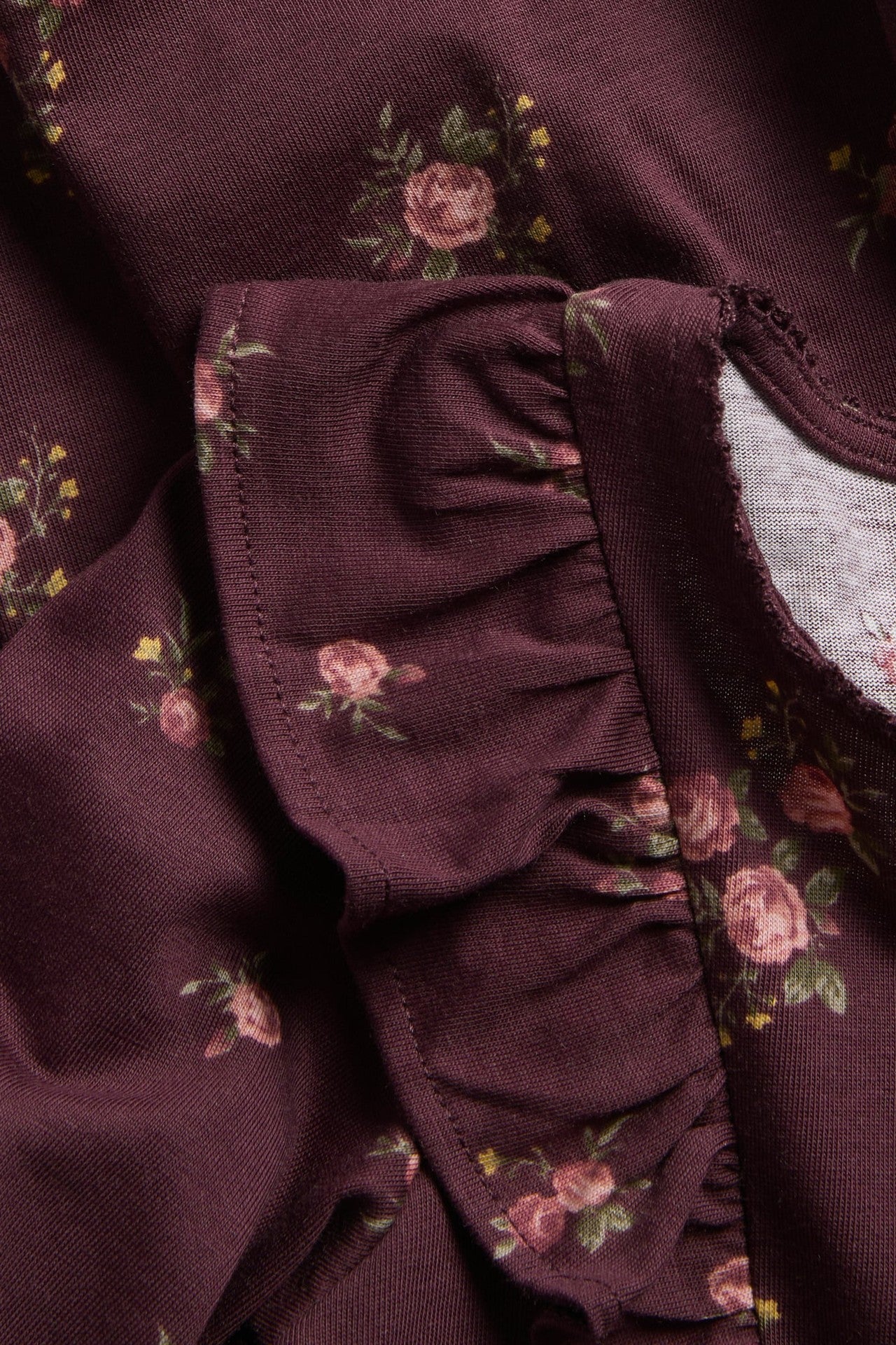 Baby red floral frilled dress