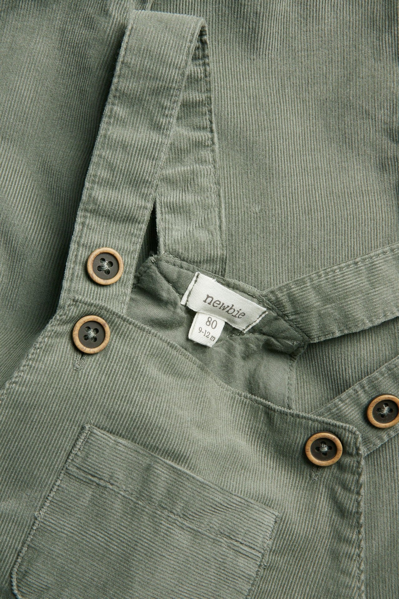Baby green corduroy dungarees