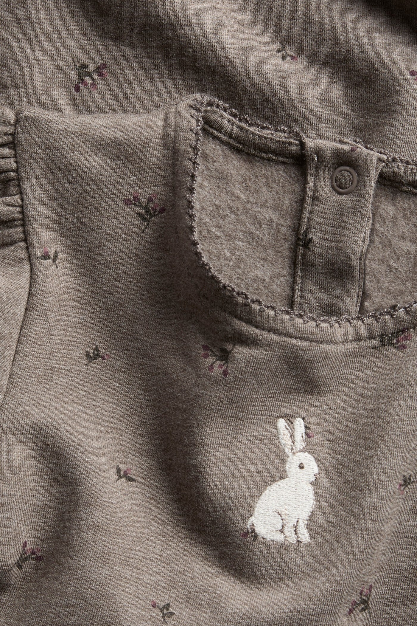 Kids brown long-sleeved dress with rabbit