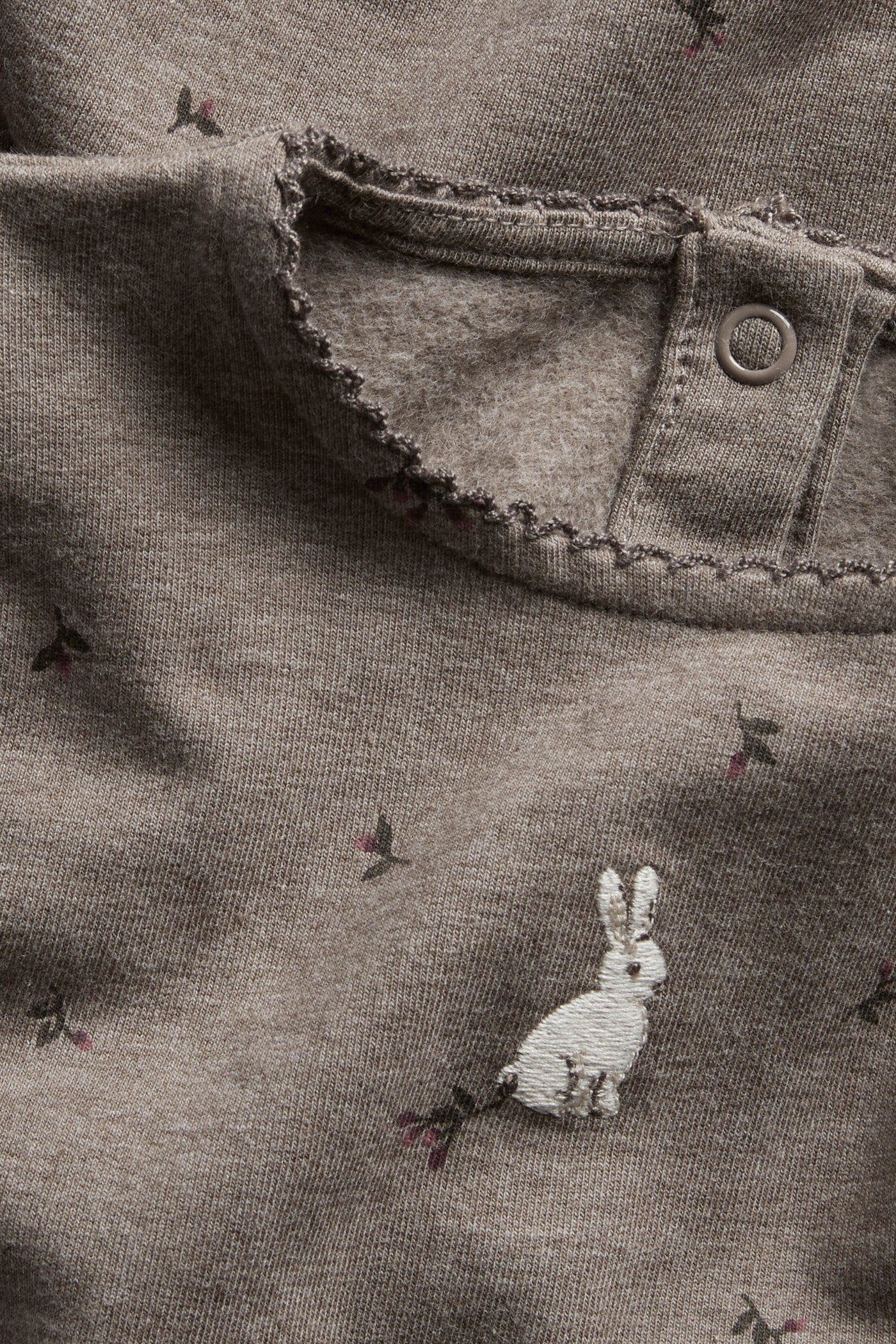 Baby brown long-sleeved dress with rabbit