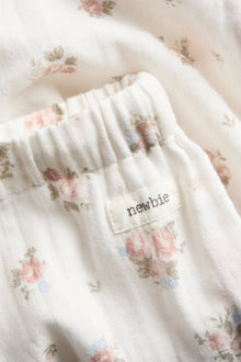 Baby white floral woven trousers