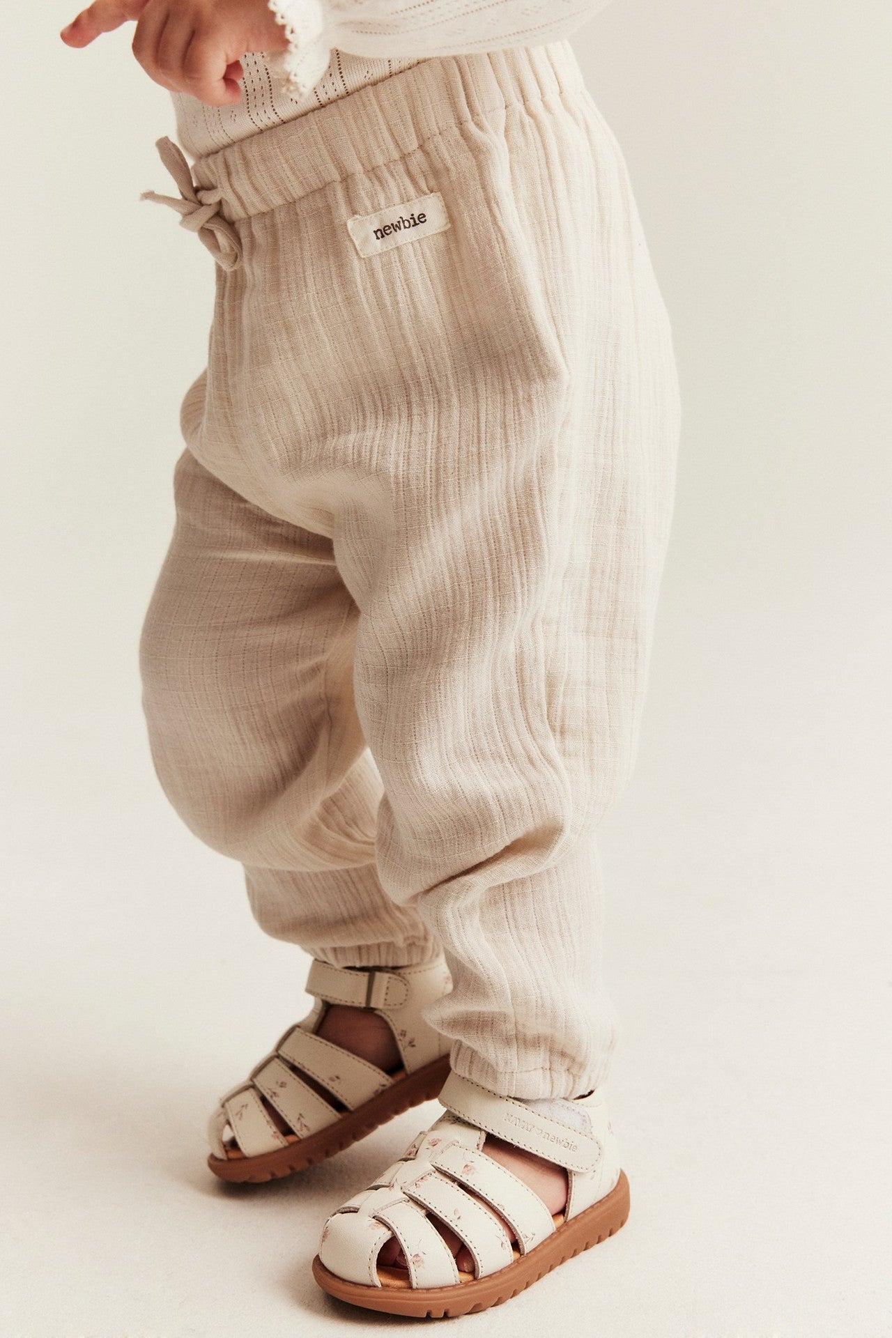 Baby beige woven trousers