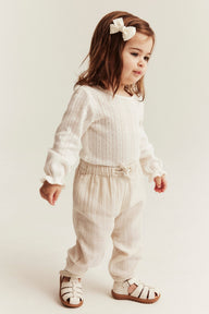 Baby beige woven trousers