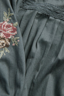 Baby green embroidered dress