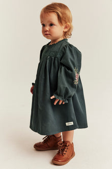 Baby green embroidered dress