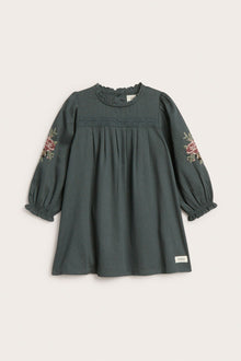 Baby green embroidered dress