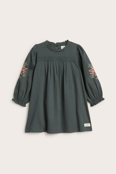 Baby green embroidered dress
