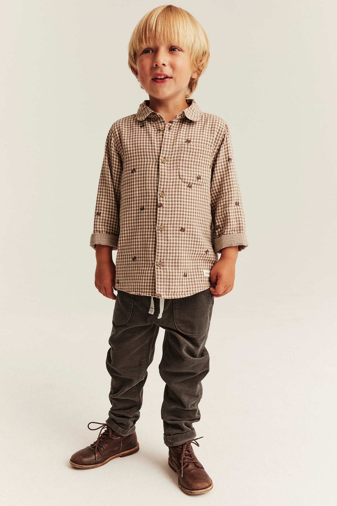 Kids brown manchester trousers