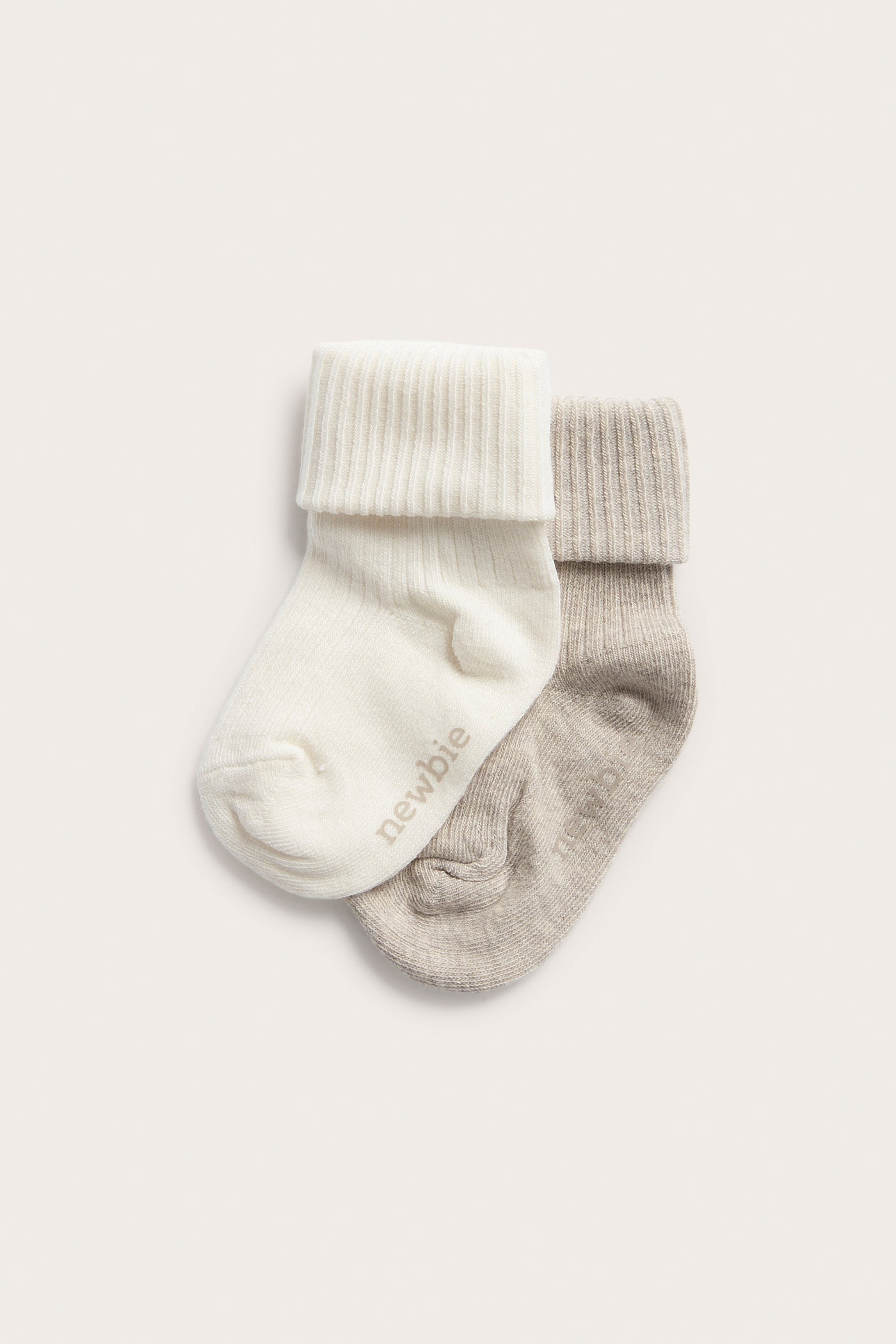 Baby beige ribbed socks 2-pack