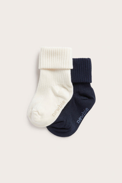 Baby blue ribbed socks 2-pack