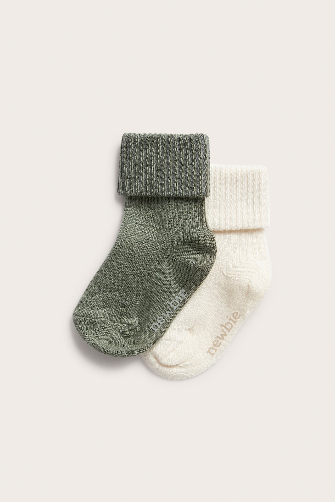 Baby green ribbed socks 2-pack
