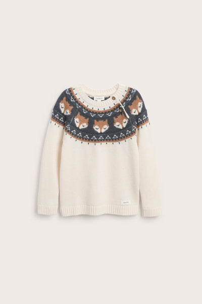 Kids wool jumper with foxes