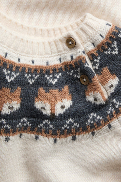 Baby wool jumper with foxes
