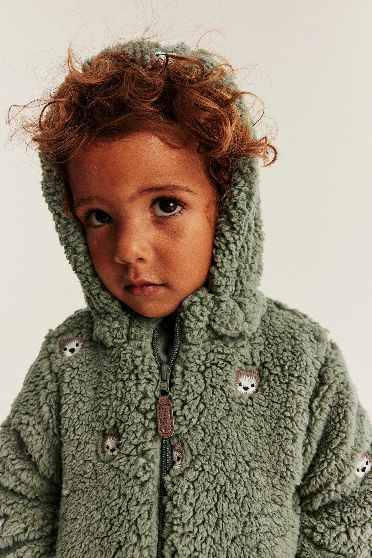 Kids pile jacket with teddy bears
