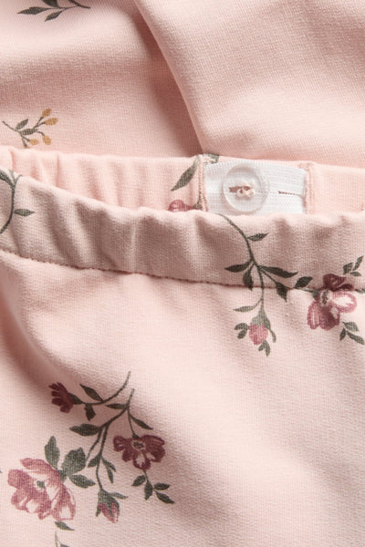 Kids pink floral jersey trousers