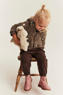 Baby pile jacket with rabbits