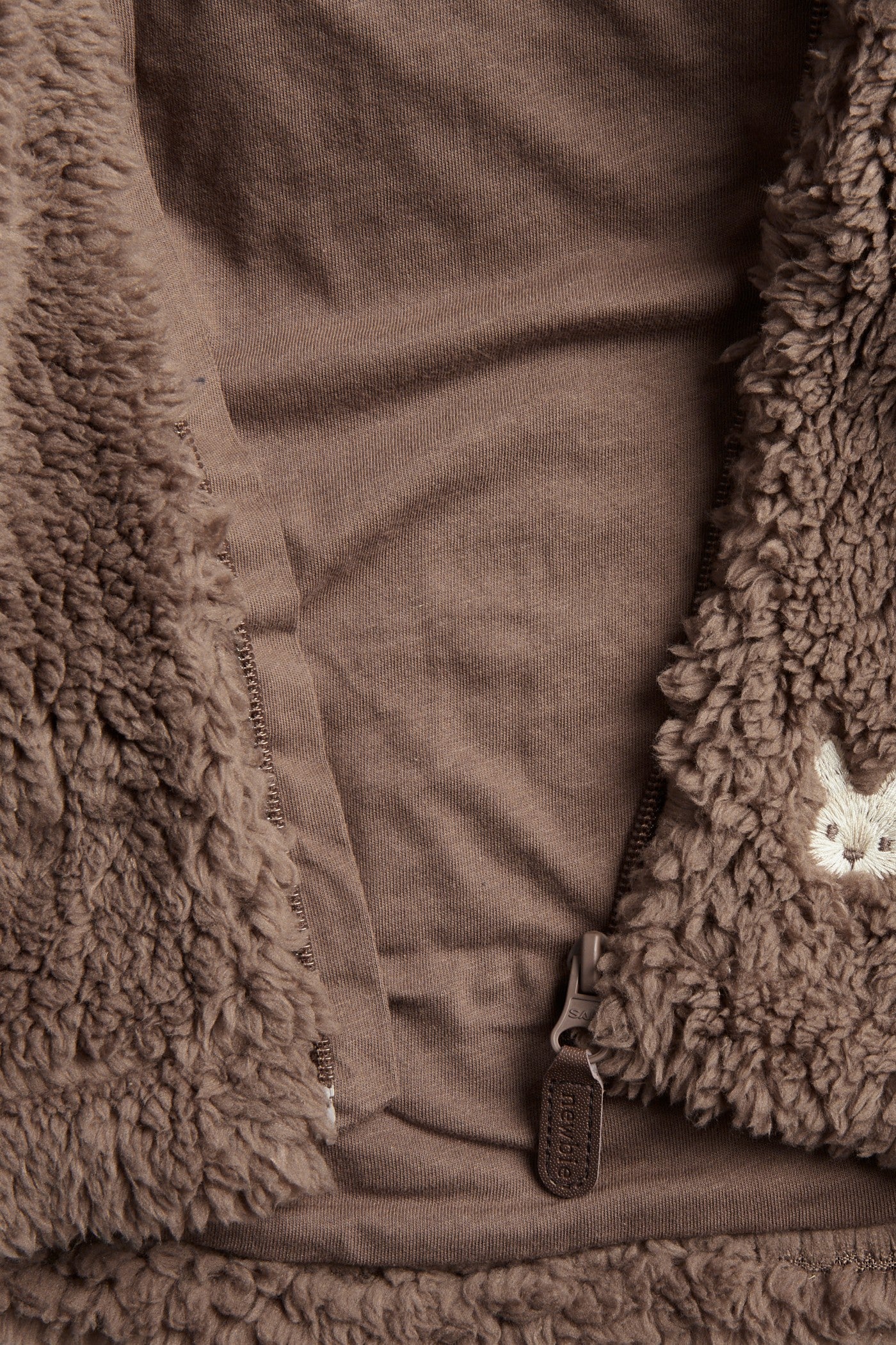 Baby pile jacket with rabbits
