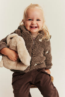 Baby pile jacket with rabbits
