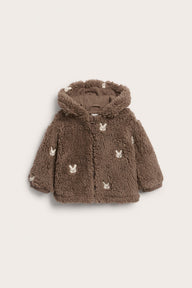Baby pile jacket with rabbits