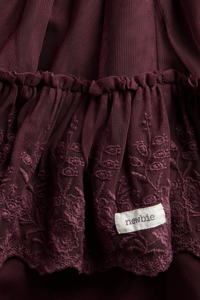 Baby & kids burgundy mesh lace skirt