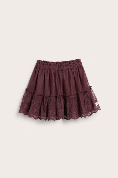 Baby & kids burgundy mesh lace skirt