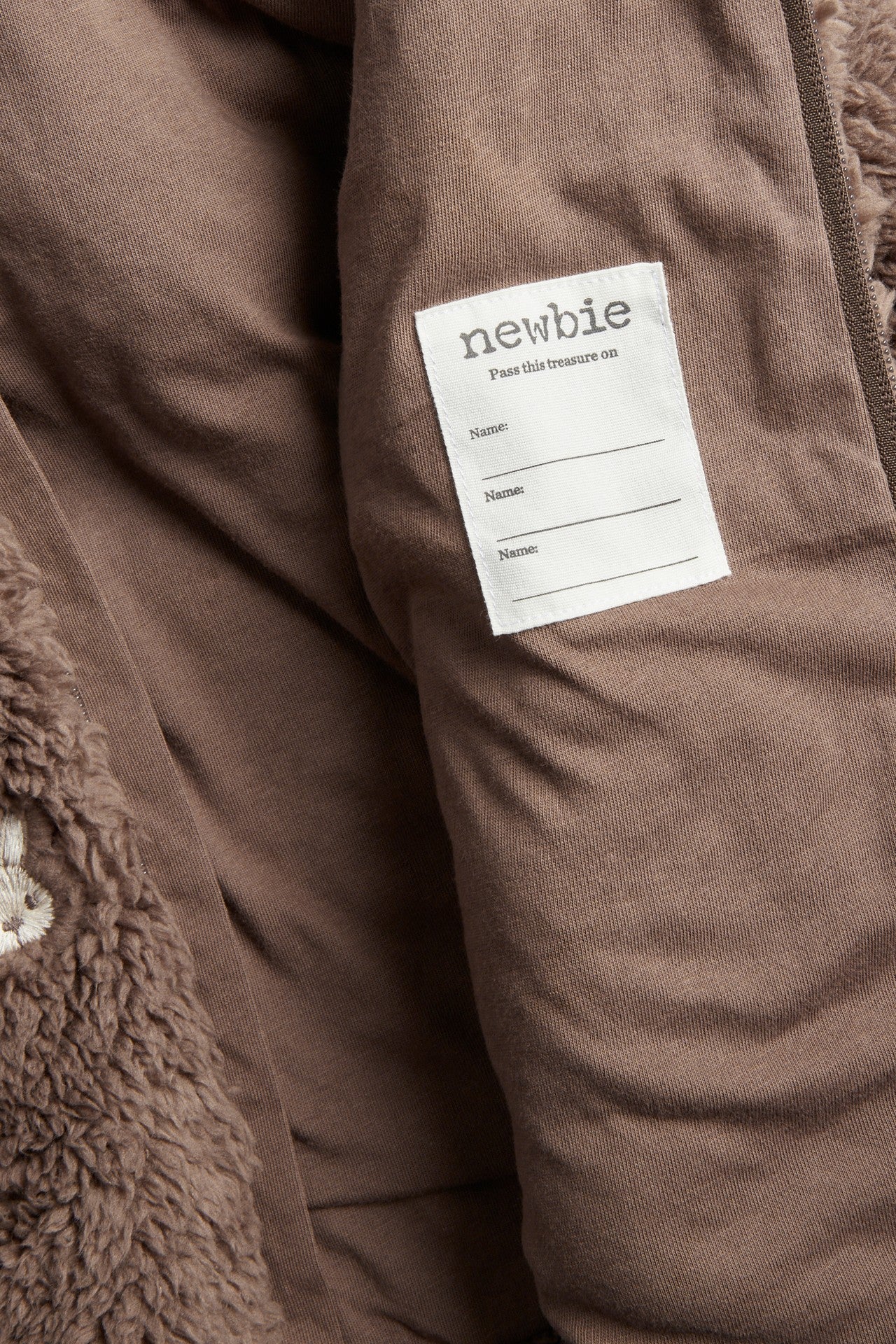 Kids pile jacket with rabbits