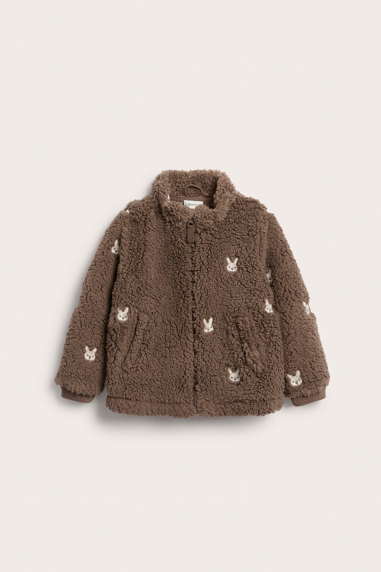 Kids pile jacket with rabbits