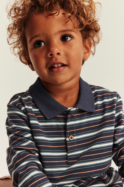 Baby & Kids blue striped polo shirt