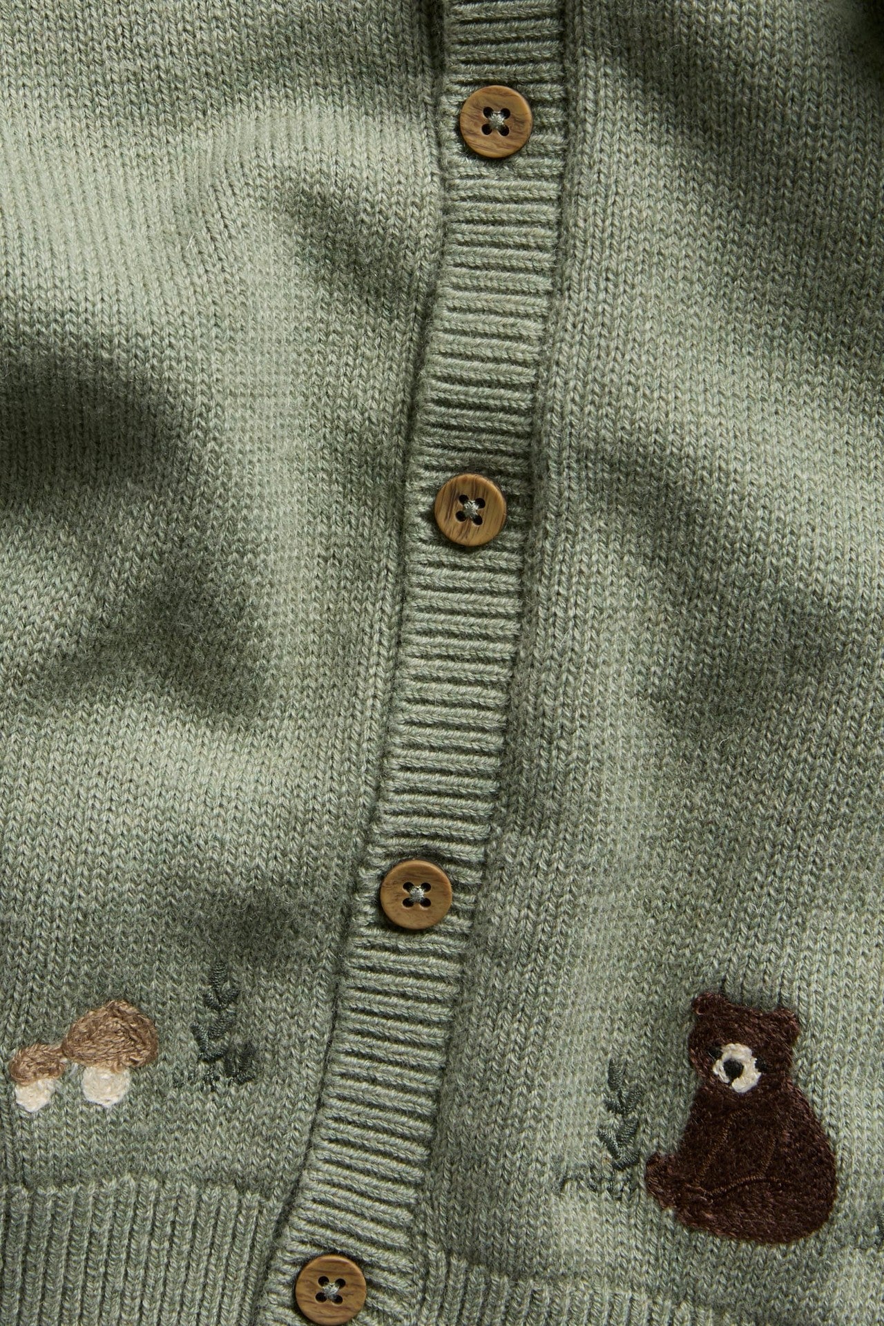 Baby cardigan with embroidered bear