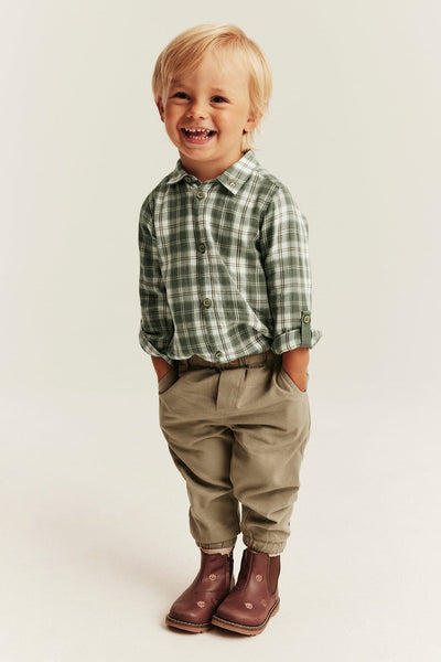Baby collared shirt bodysuit
