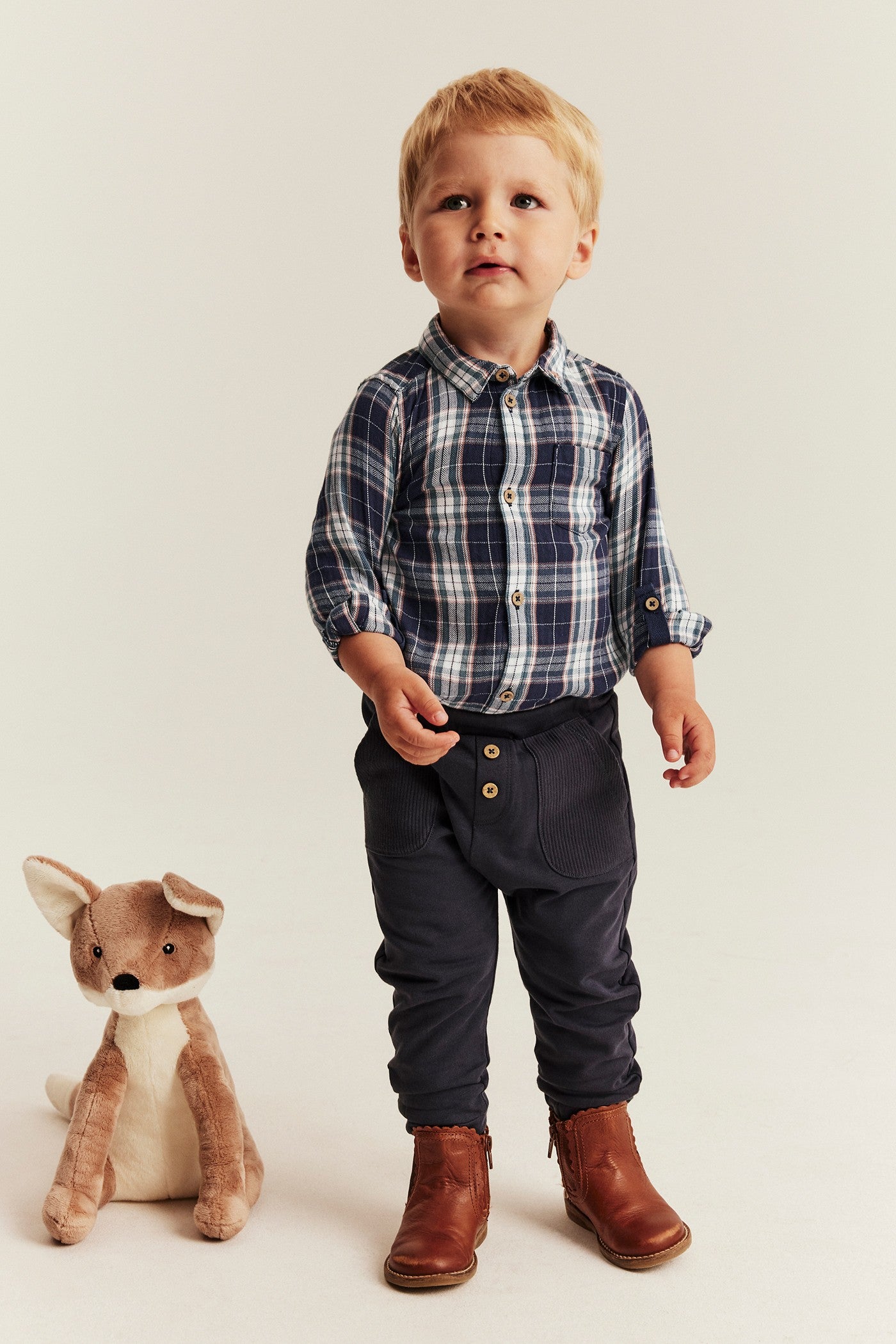 Baby blue checked shirt-body